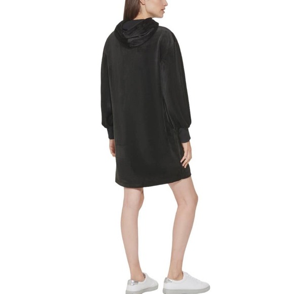 New Calvin Klein Velour Hoodie Black Dress Size XL - Picture 3 of 14